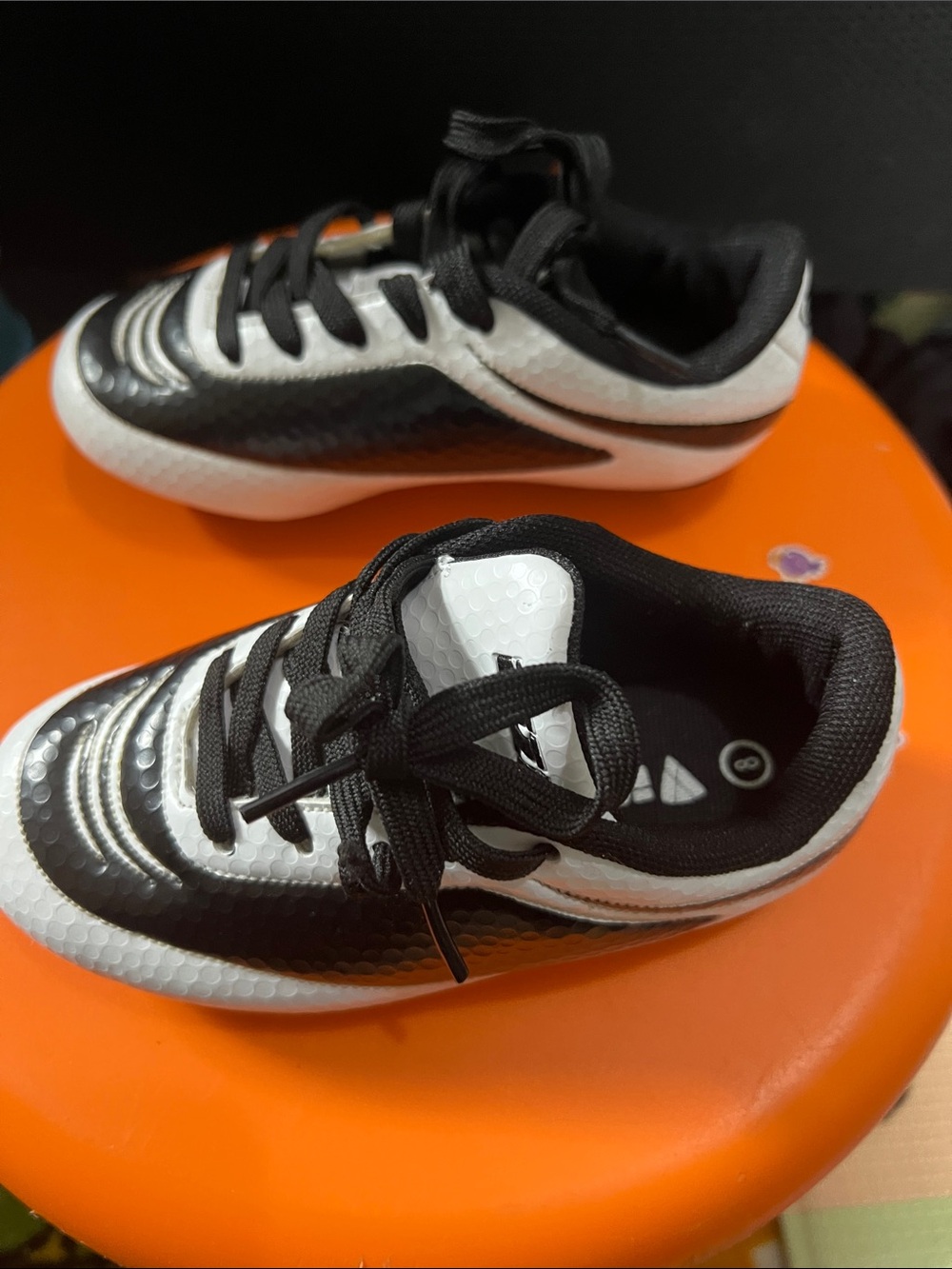 Kids Black and White Athletic Soccer Shoes